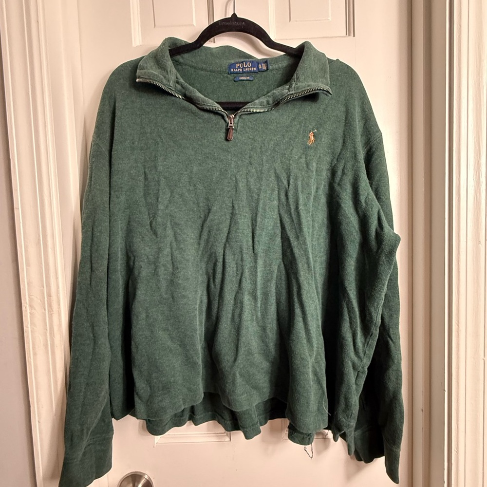 Ralph Lauren Green Zip Up Sweater
